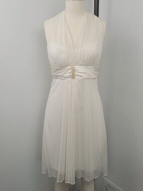 Vintage Y2K Speechless Gold Glitter Halter Dress Fairy Coquette Party